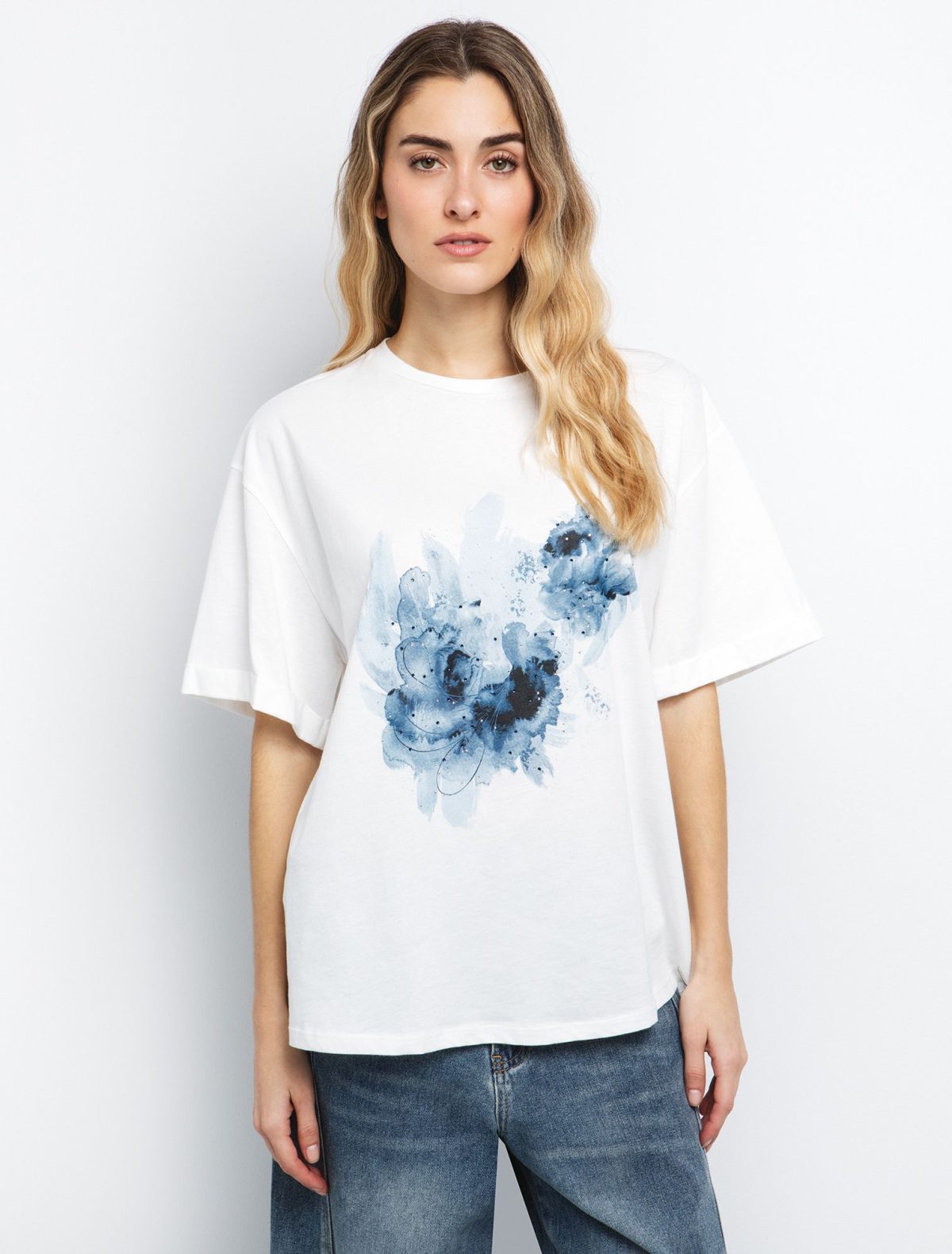 Τoi&Moi T shirt με στάμπα rose 80-6449-125-Off White/Υπόλευκο