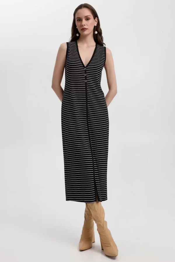 Bill Cost Φόρεμα midi 10-320587-0-Black/Μαύρο