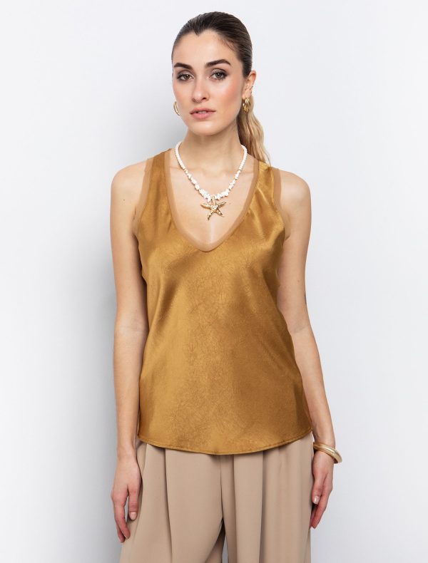 Toi&Moi Top με εφέ τσαλακωμένης όψη 30-5481-125-Gold/Χρυσό