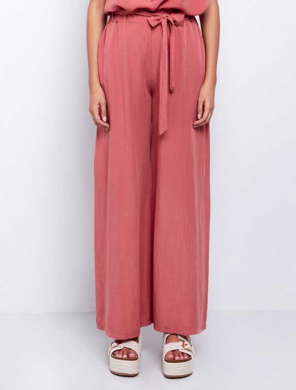 Toi&Moi Wide leg παντελόνι με ζώνη 20-5612-125-Black/Μαύρο
