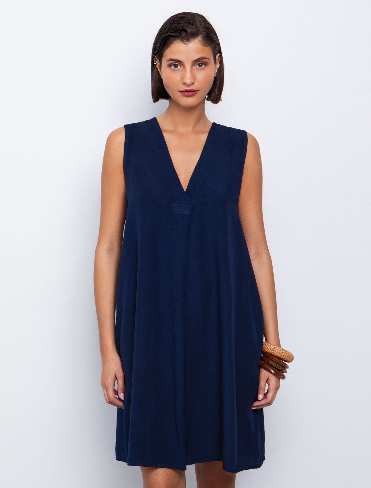 Toi&Moi Ριχτό φόρεμα με πιέτα 50-6559-125-Blue Navy/Μπλέ Navy