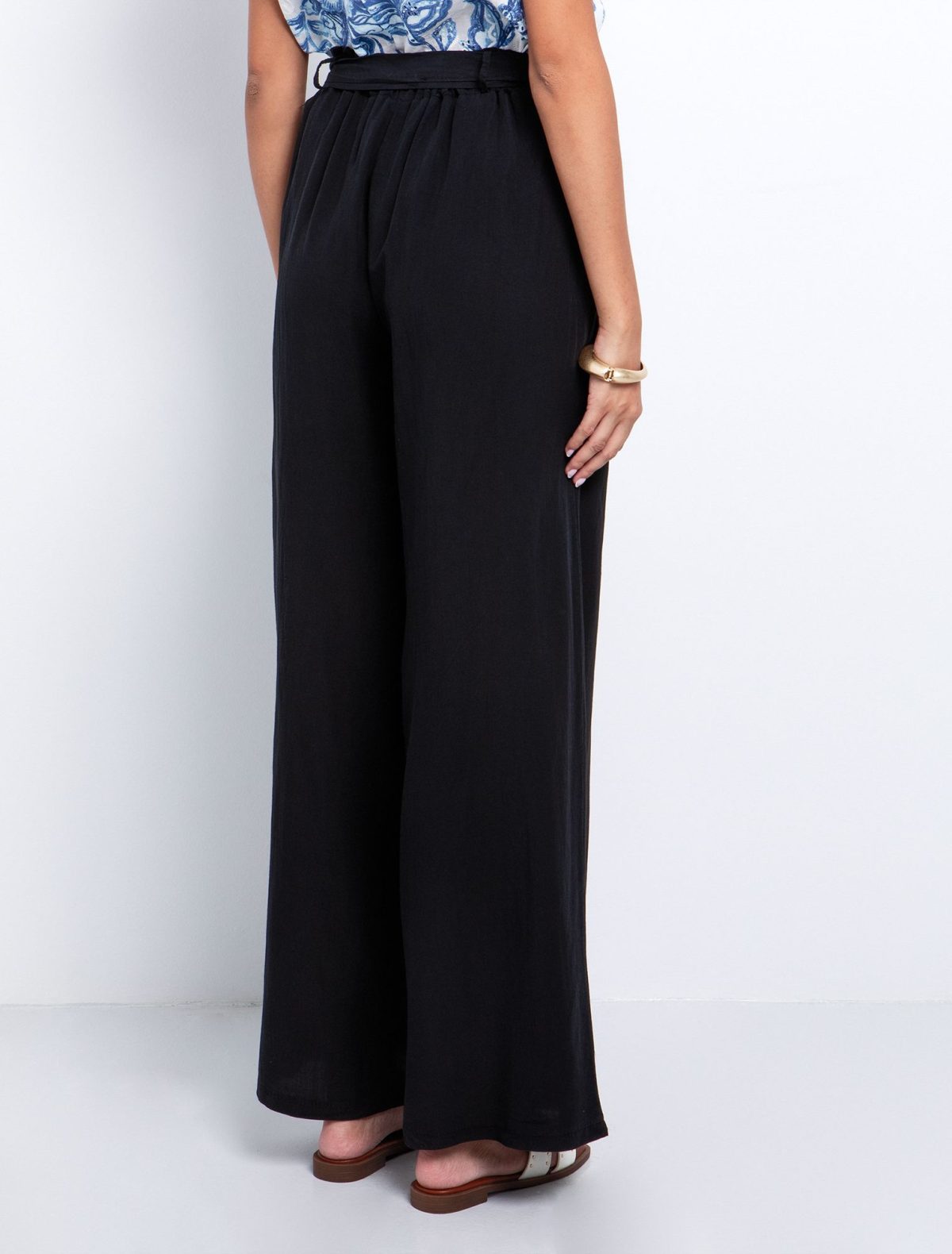 Toi&Moi Wide leg παντελόνι με ζώνη 20-5612-125-Black/Μαύρο