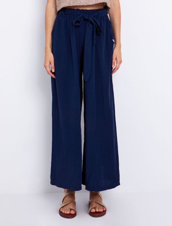 Τoi&Moi Ankle-length παντελόνα με ζώνη 20-5613-125-Blue/Μπλέ