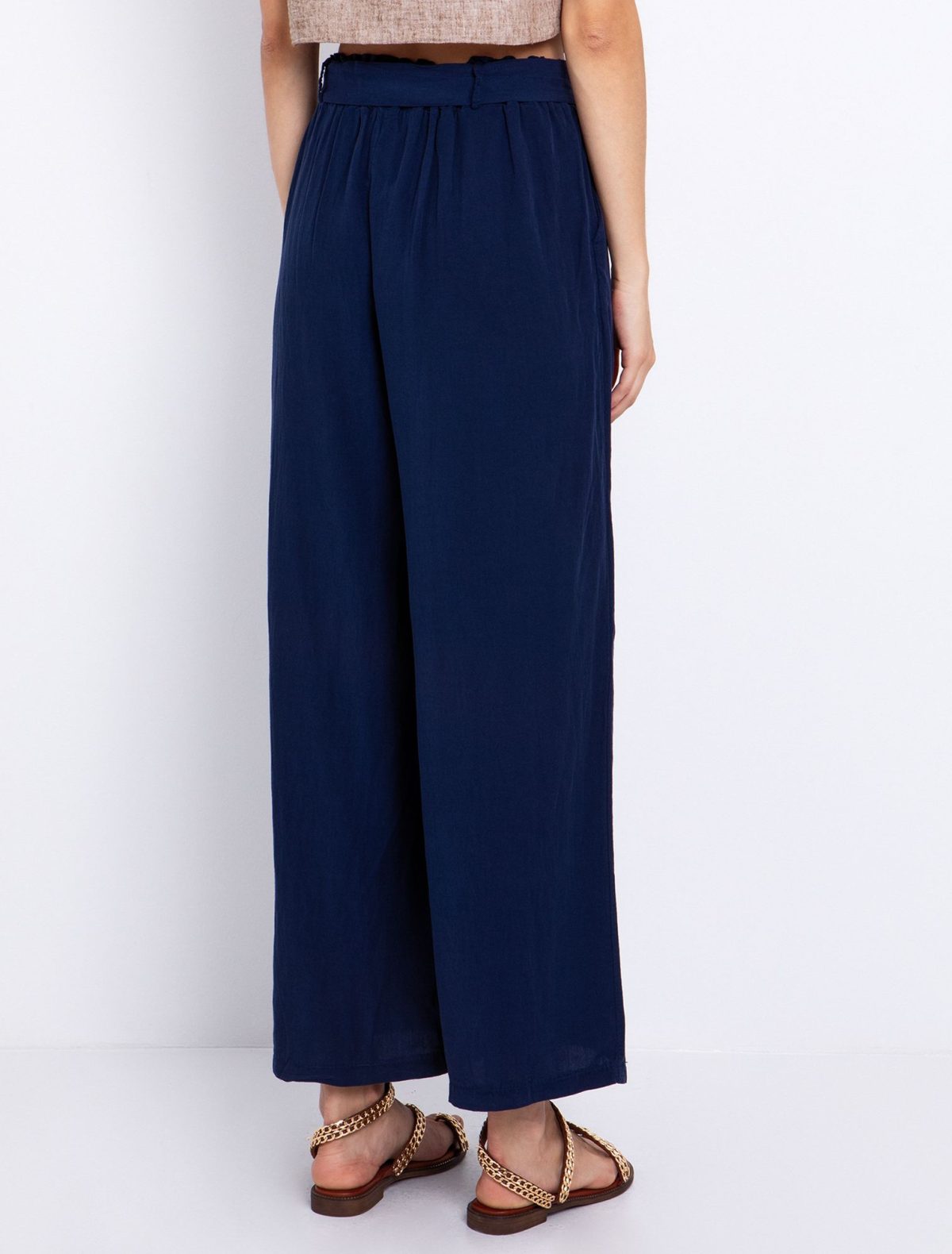 Τoi&Moi Ankle-length παντελόνα με ζώνη 20-5613-125-Blue/Μπλέ