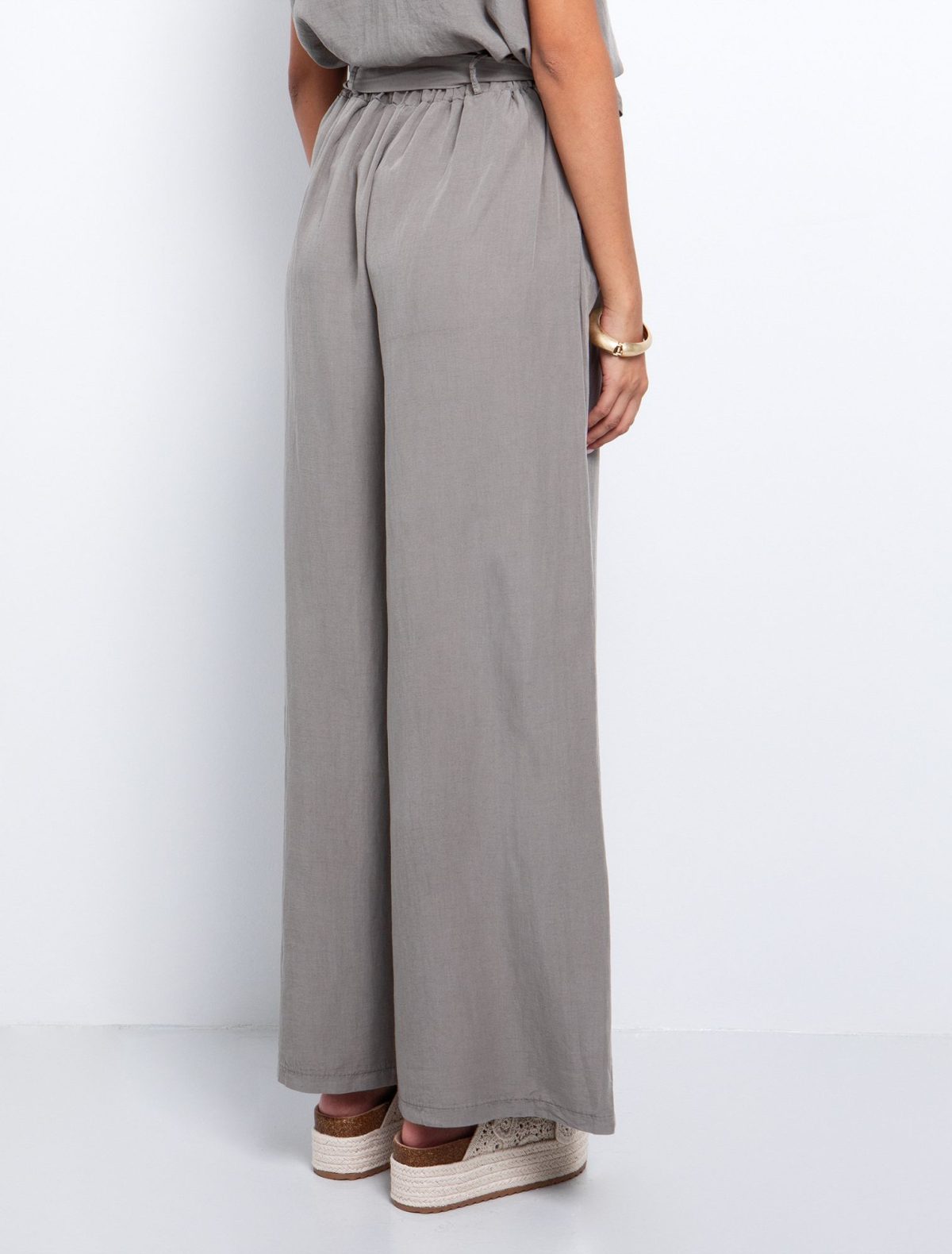 Toi&Moi Wide leg παντελόνι με ζώνη 20-5612-125-Beige Oscuro/Σκούρο Μπέζ