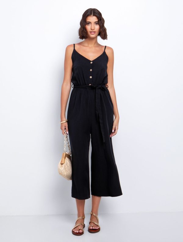 Toi&Moi Crop ολόσωμη φόρμα με ζώνη 20-5611-125-Black/Μαύρο