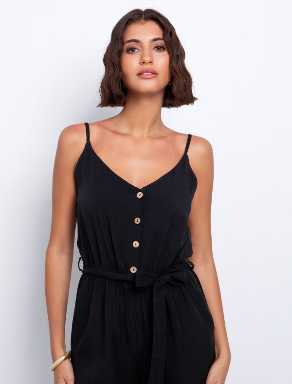 Toi&Moi Crop ολόσωμη φόρμα με ζώνη 20-5611-125-Black/Μαύρο