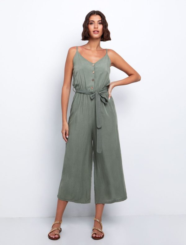 Toi&Moi Crop ολόσωμη φόρμα με ζώνη 20-5611-125-Khaki/Χακί
