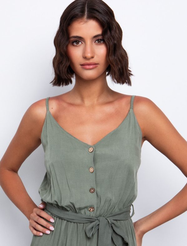 Toi&Moi Crop ολόσωμη φόρμα με ζώνη 20-5611-125-Khaki/Χακί