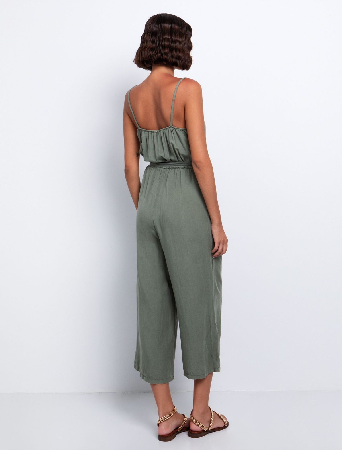 Toi&Moi Crop ολόσωμη φόρμα με ζώνη 20-5611-125-Khaki/Χακί