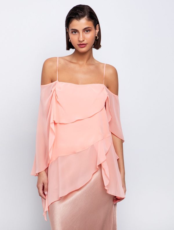 Toi&Moi Layered τοπ με ασυμμετρία 30-5590-125-Coral/Κοραλί