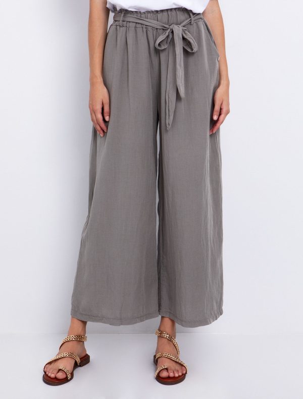 Toi&Moi Ankle-length παντελόνα με ζώνη 20-5613-125-Beige Oscuro/Σκούρο Μπέζ
