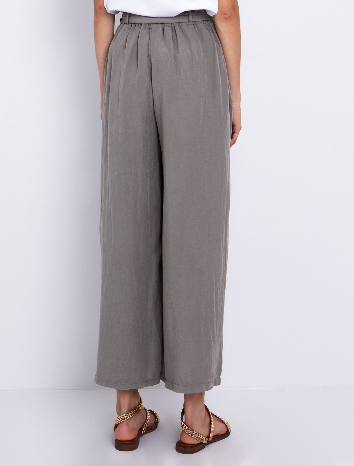 Toi&Moi Ankle-length παντελόνα με ζώνη 20-5613-125-Beige Oscuro/Σκούρο Μπέζ