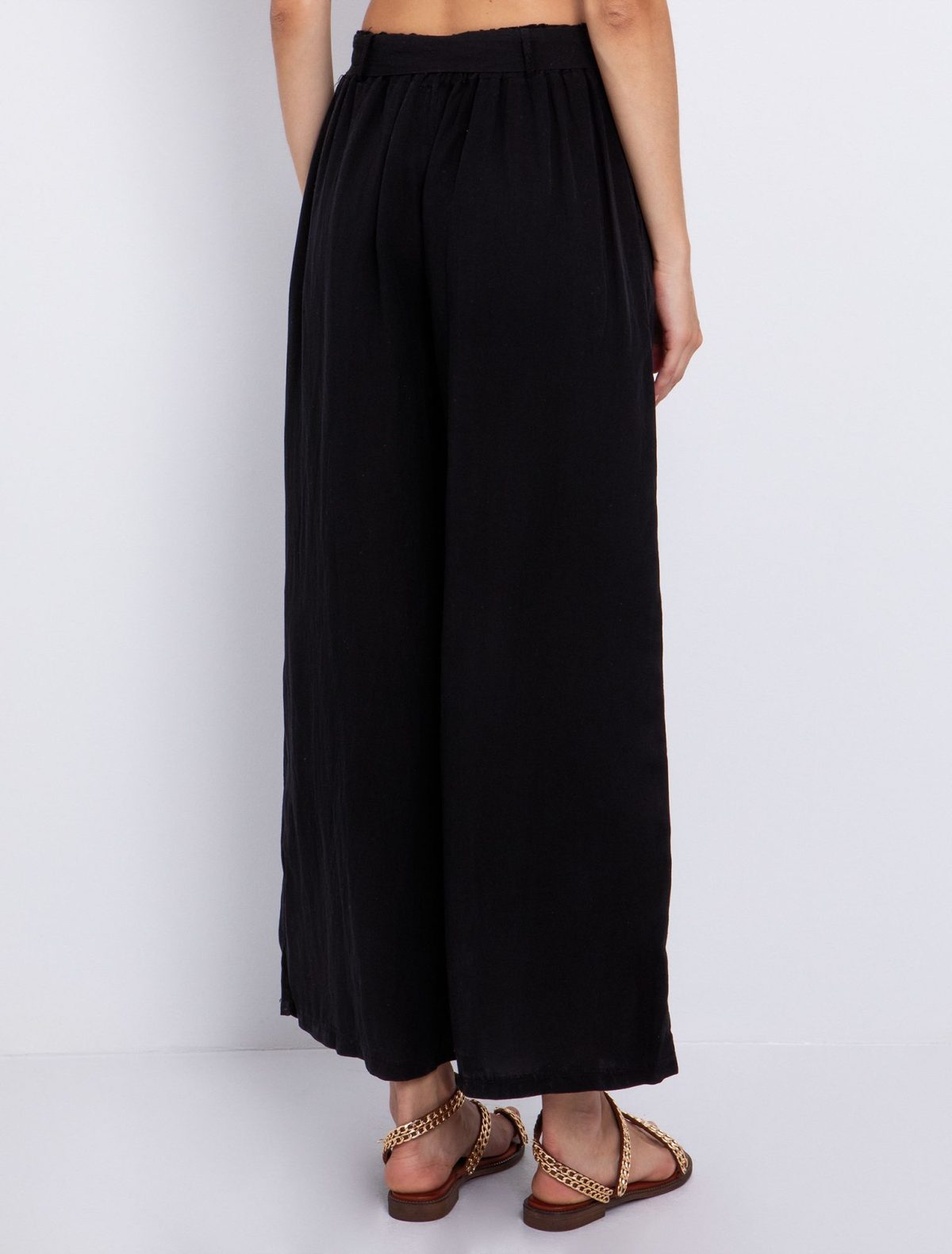 Toi&Moi Ankle-length παντελόνα με ζώνη 20-5613-125-Black/Μαύρο