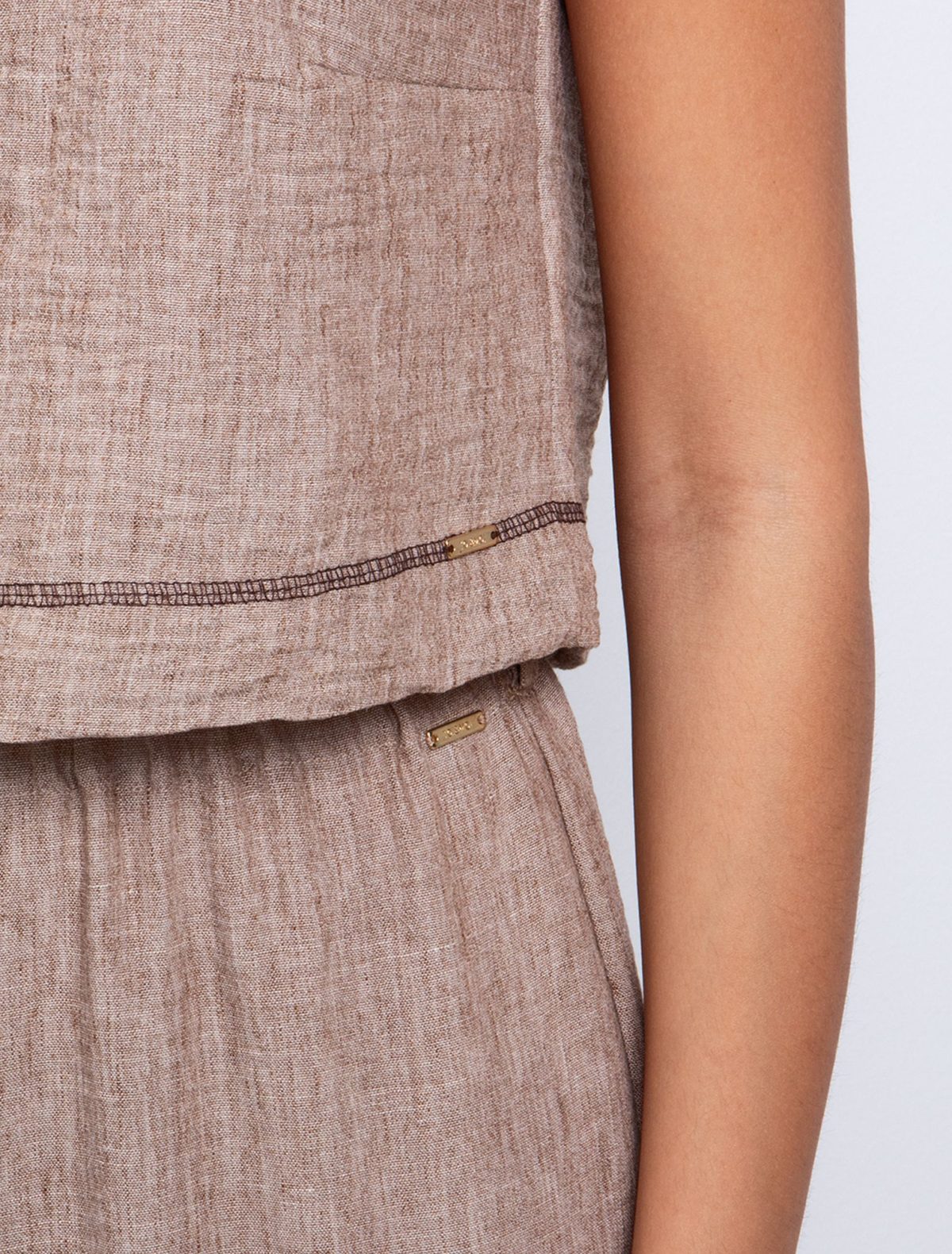 Toi&Moi Top με σχέδιο γαζιά 30-5573-125-Brown/Καφέ