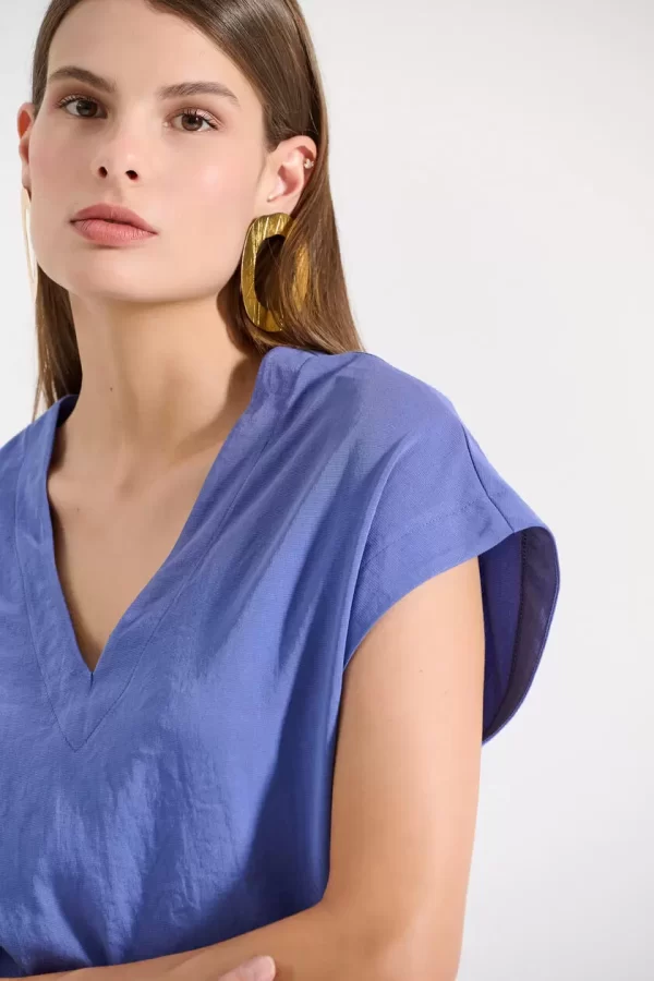 Bill Cost Μπλούζα με V λαιμόκοψη 10-350489-0-Blue/Μπλέ