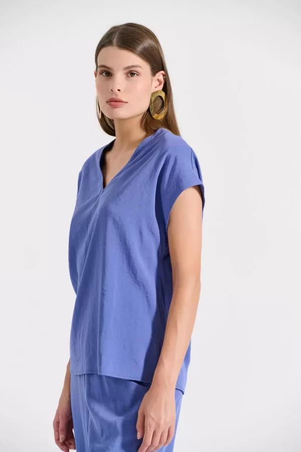 Bill Cost Μπλούζα με V λαιμόκοψη 10-350489-0-Blue/Μπλέ