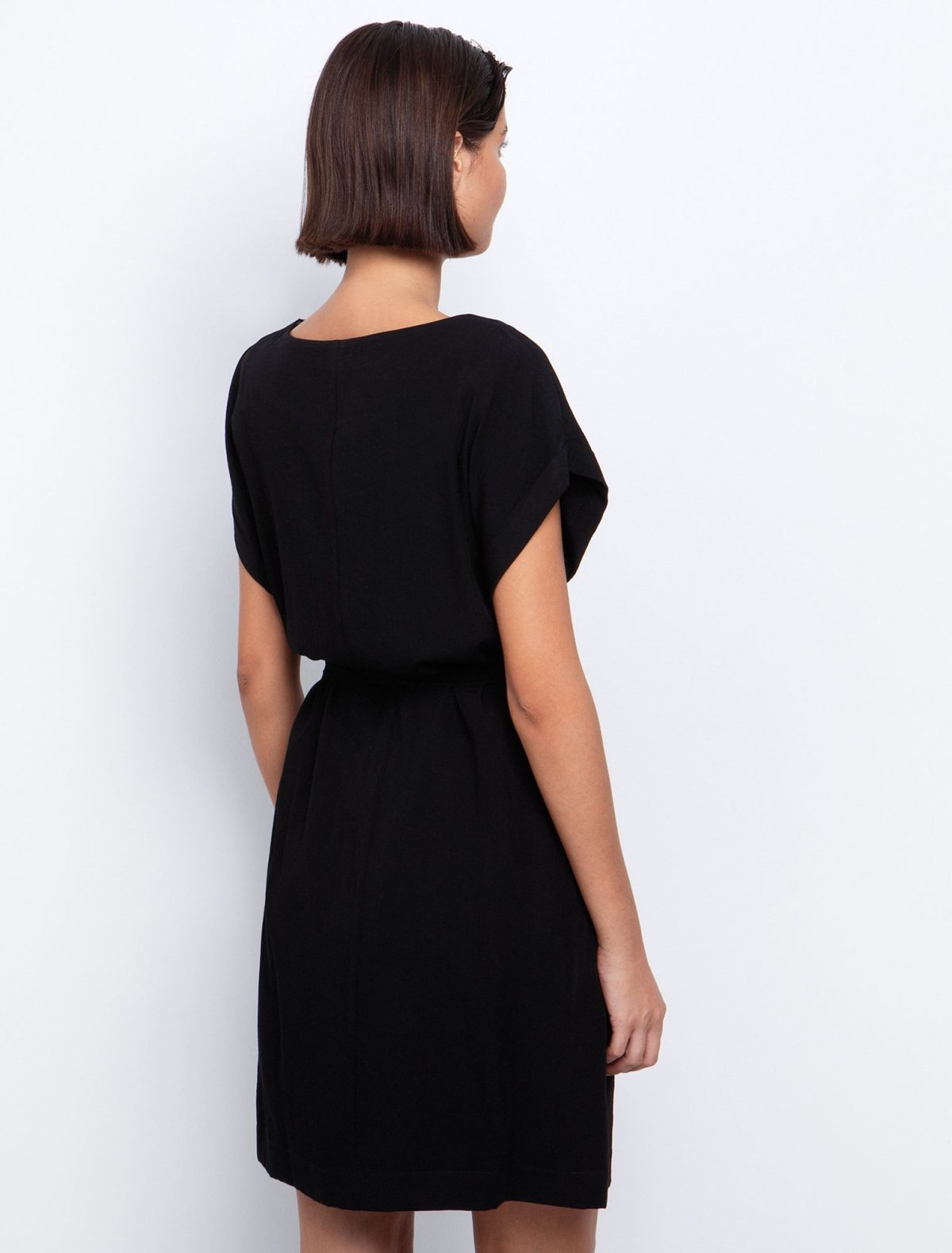 Toi&Moi Ριχτό φόρεμα με ζώνη 50-6515-125-Black/Μαύρο