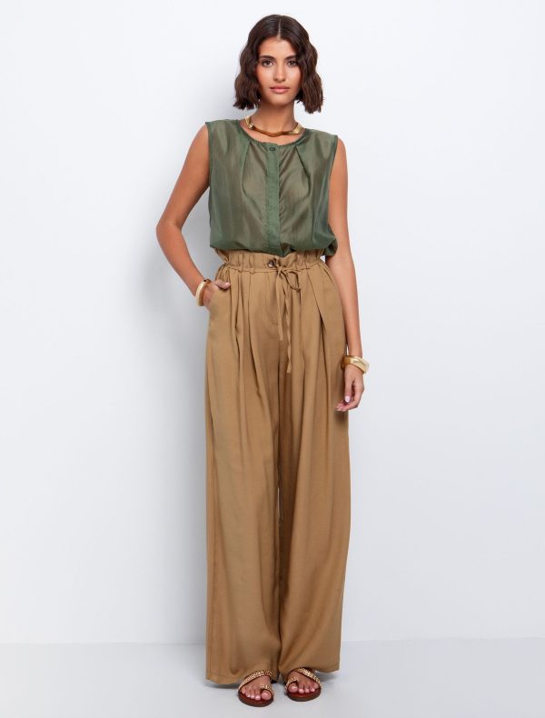 Toi&Moi Αμάνικο πουκάμισο με πατιλέτα 30-5613-125-Khaki/Χακί