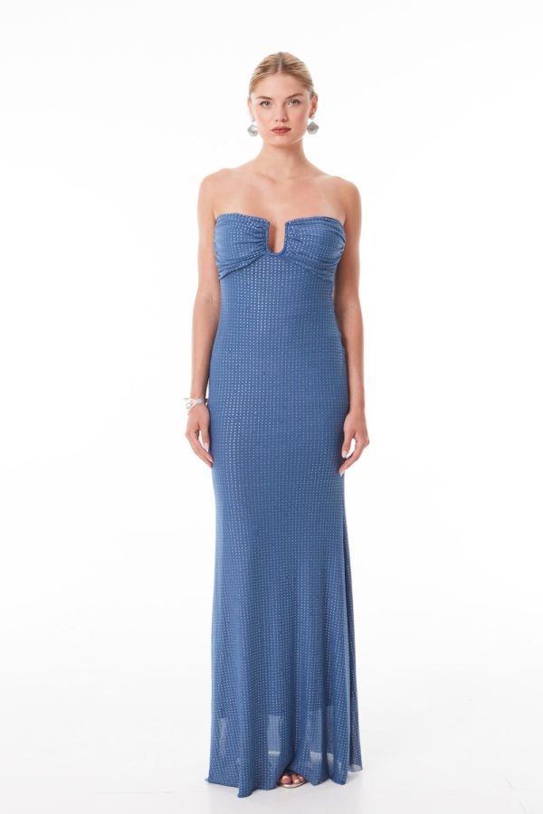 Mind Matter PAMELA DRESS Φόρεμα Στράπλες PAMELA Στρας MML25-01-07-028-BLUE/Μπλέ