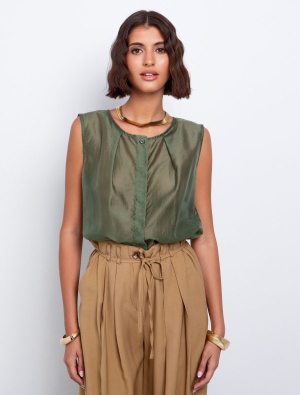 Toi&Moi Αμάνικο πουκάμισο με πατιλέτα 30-5613-125-Khaki/Χακί