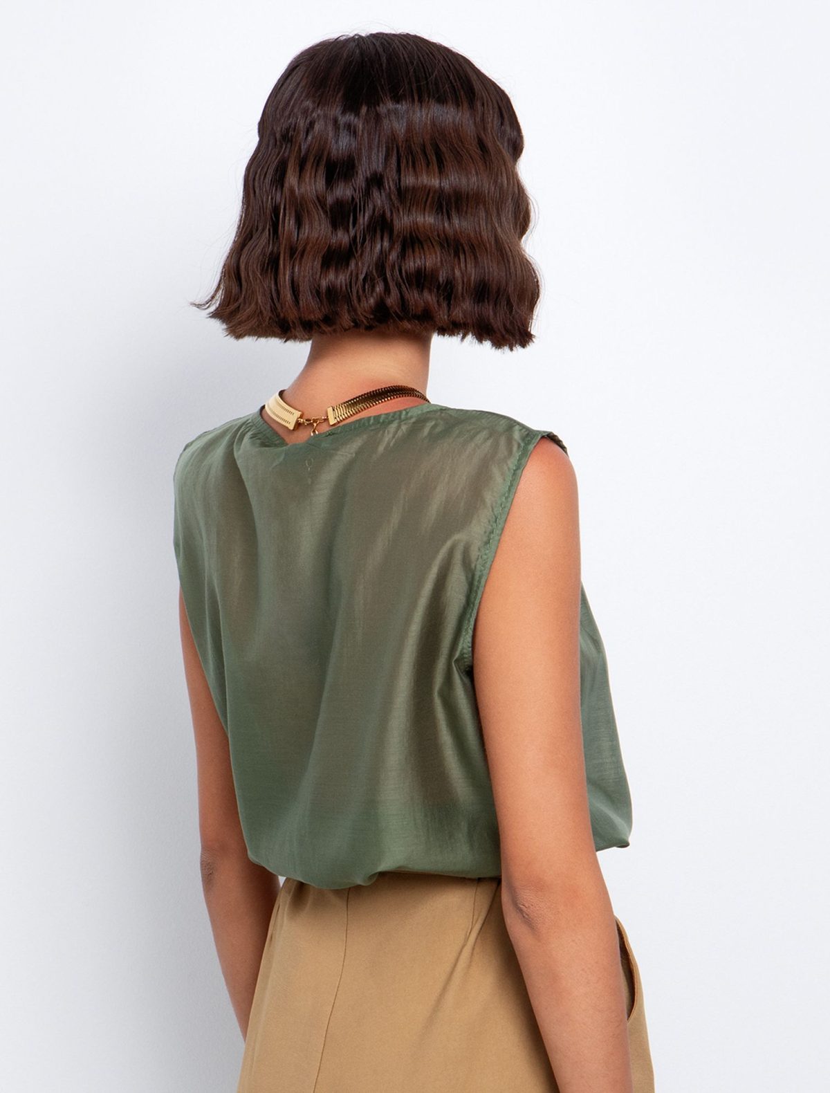 Toi&Moi Αμάνικο πουκάμισο με πατιλέτα 30-5613-125-Khaki/Χακί