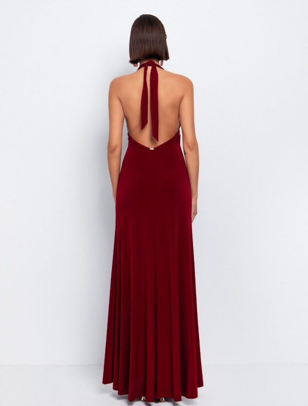 Toi&Moi Maxi φόρεμα με ανοιχτή πλάτη 50-6600-125-Bordeaux/Μπορντώ