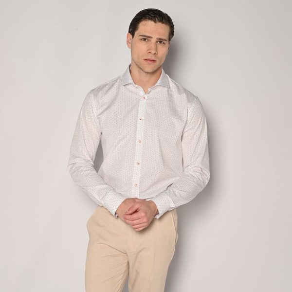 Sogo Πουκάμισο Ανδρικό Μπεζ Με Σχέδιο Regular Fit 24036-735-635-BEIGE/Μπέζ