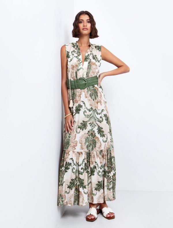 Toi&Moi Maxi φόρεμα με φούντες 50-6639-125-Printed/Εμπριμέ