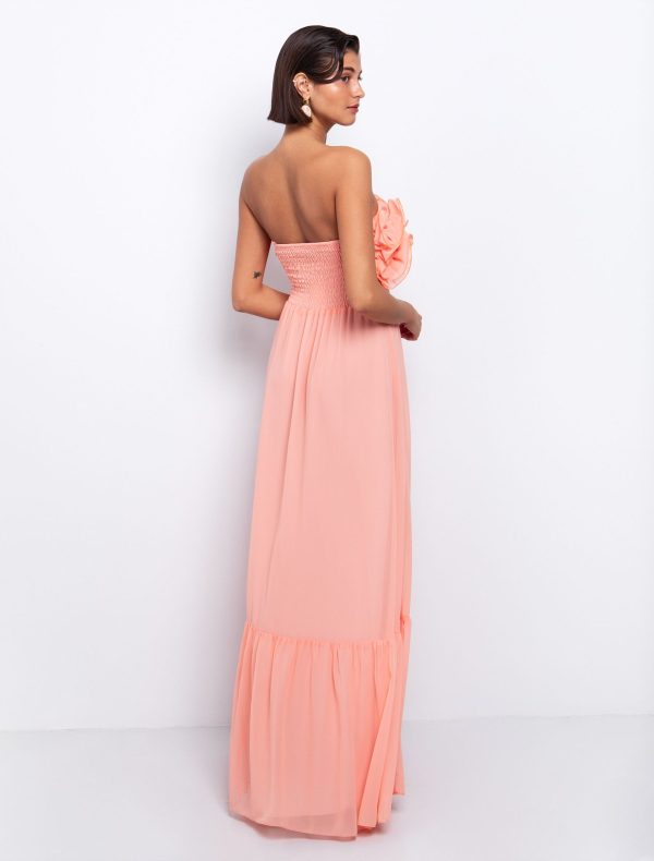 Toi&Moi Strapless φόρεμα με βολάν 50-6642-125-Peach/Ροδακινί