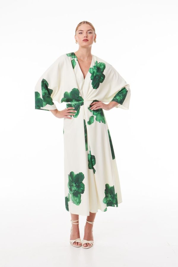 Mind Matter RENEE DRESS Φλοράλ Φόρεμα Κιμονό RENEE MML25-01-07-020-GREEN/Πράσινο