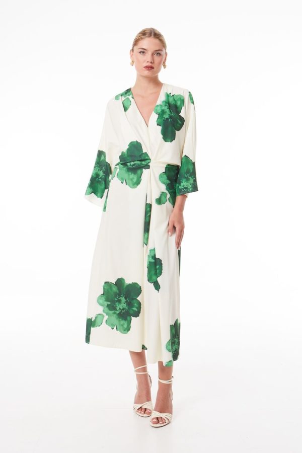 Mind Matter RENEE DRESS Φλοράλ Φόρεμα Κιμονό RENEE MML25-01-07-020-GREEN/Πράσινο