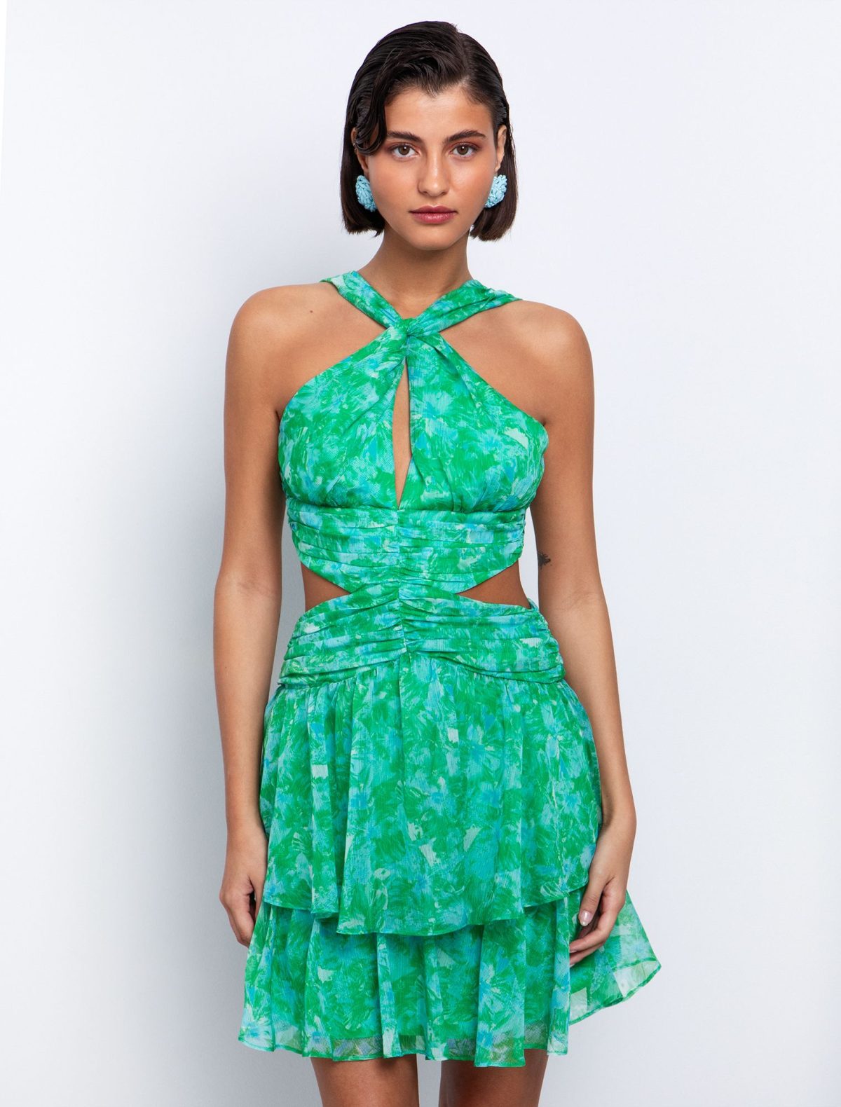 Toi&Moi Floral μίνι φόρεμα με cut-out 50-6643-125-Printed/Εμπριμέ