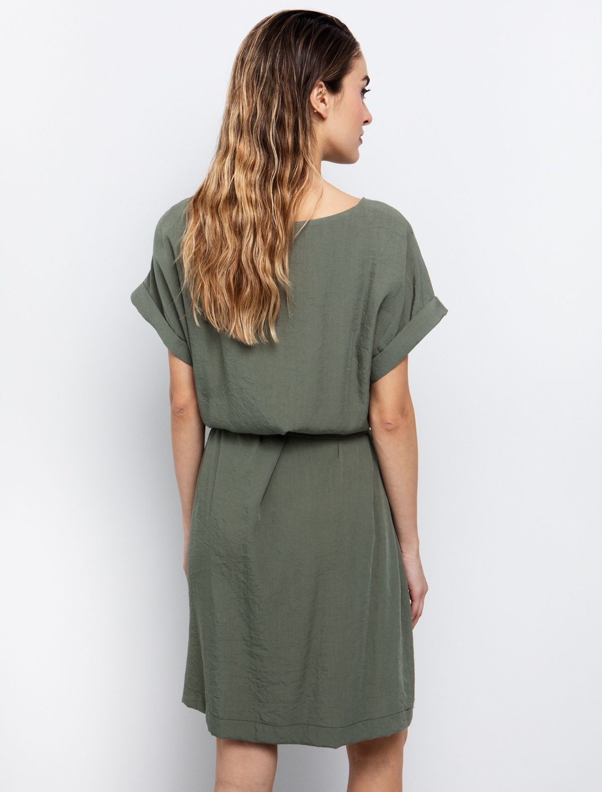 Toi&Moi Ριχτό φόρεμα με ζώνη 50-6515-125-Khaki/Χακί