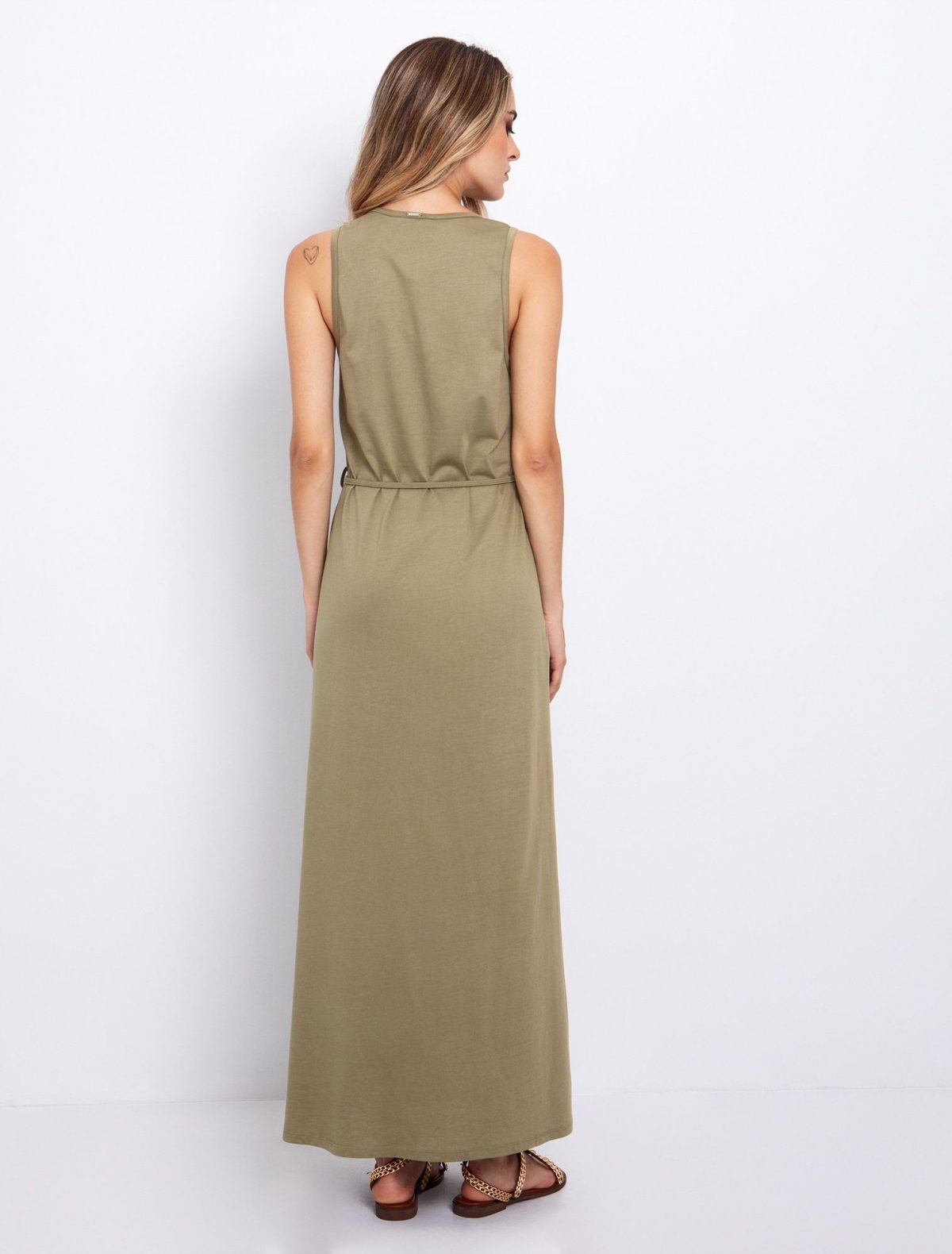 Toi&Moi Basic φόρεμα με κορδόνι 50-6576-125-Khaki/Χακί