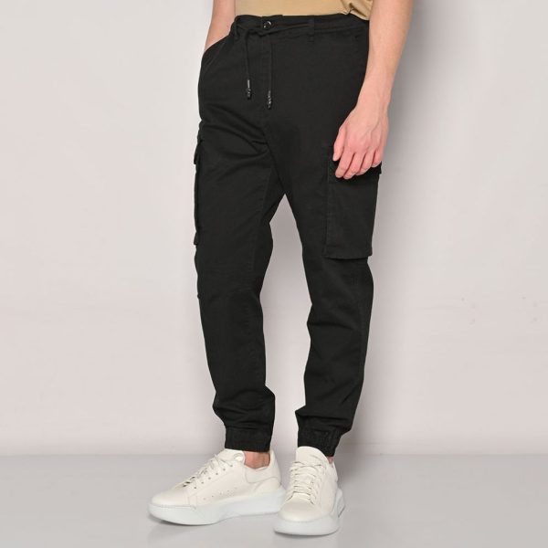 Brokers Ανδρικό Cargo Παντελόνι Brokers Με Λάστιχο 24014-551-451-BLACK/Μαύρο