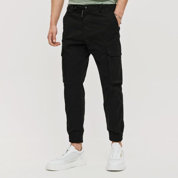 Brokers Ανδρικό Cargo Παντελόνι Brokers Με Λάστιχο 24014-551-451-BLACK/Μαύρο
