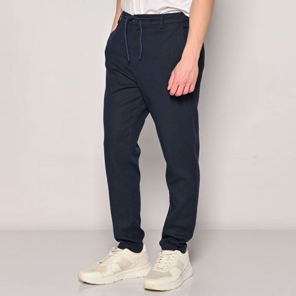 Brokers Παντελόνι Ανδρικό Λινό Brokers Carrot Fit 24014-108-482-INDIGO/Μπλέ Indigo