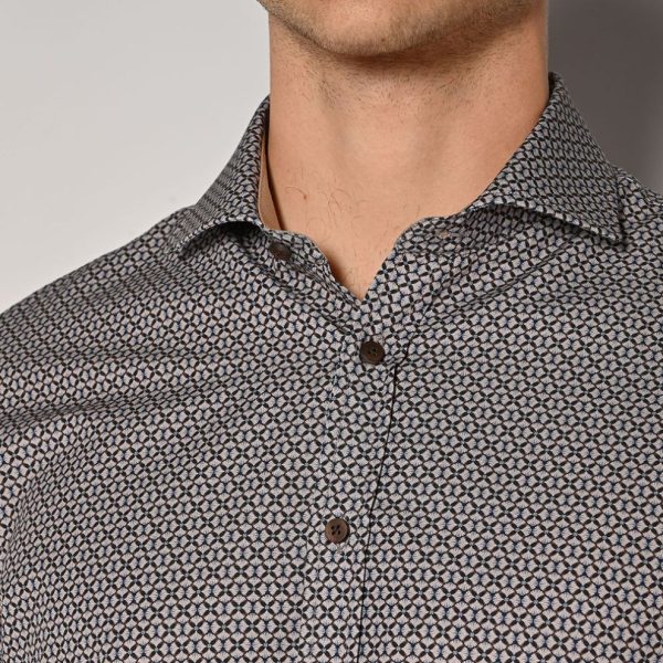Brokers Ανδρικό Πουκάμισο Brokers Blue Printed Regular fit 24016-821-632-BLUE/Μπλέ