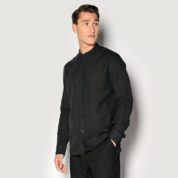 Brokers ΠΟΥΚΑΜΙΣΟ ΑΝΔΡΙΚΟ ΛΙΝΟ REGULAR ΜΑΟ 23016-661-08-BLACK/Μαύρο