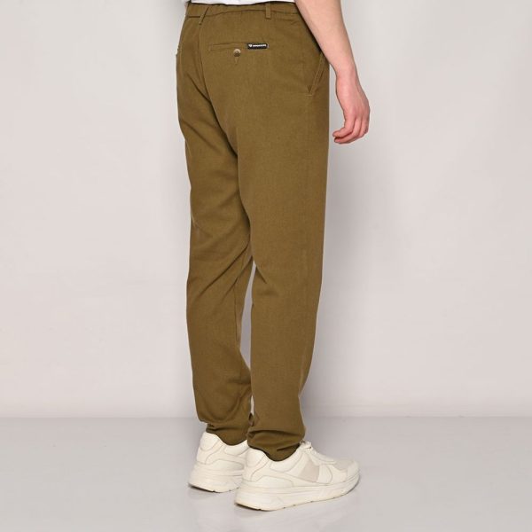 Brokers Παντελόνι Ανδρικό Λινό Brokers Carrot Fit 24014-108-482-KHAKI/Χακί