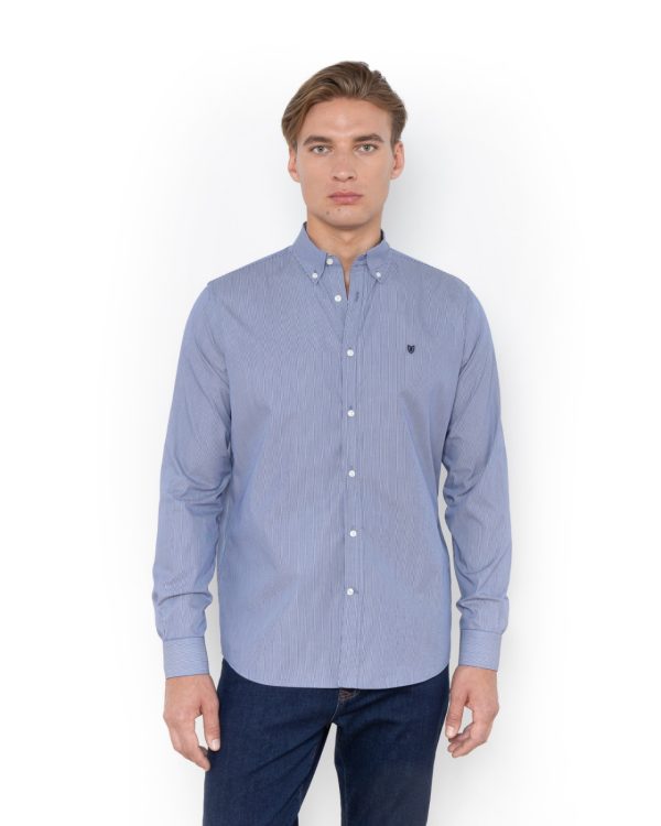 The Bostonians ΠΟΥΚΑΜΙΣΟ ACORN ΠΟΠΛΙΝΑ REGULAR FIT-3AAS4610-B166BL-Blue/Mπλε