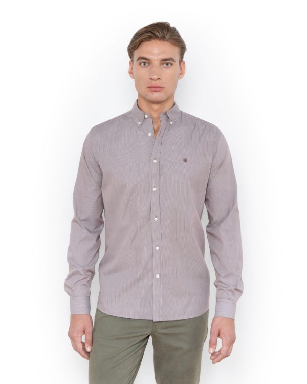 The Bostonians ΠΟΥΚΑΜΙΣΟ ACORN ΠΟΠΛΙΝΑ REGULAR FIT-3AAS4610-B795BR-