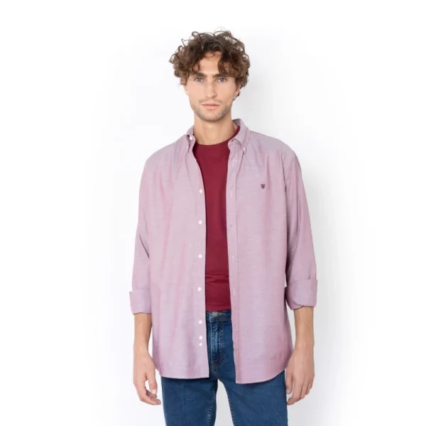 The Bostonians Ανδρικό Πουκάμισο Oxford 3AAP0571B245RS-Burgundy/Μπορντό