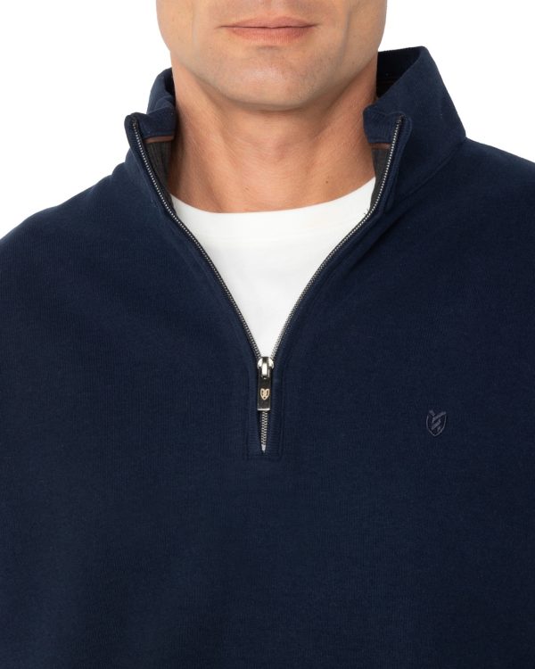 The Bostonians ΦΟΥΤΕΡ ΒΑΜΒΑΚΕΡΟ HALF ZIP REGULAR FIT-3RO1000-B166-NAVY/ΜΠΛΕ