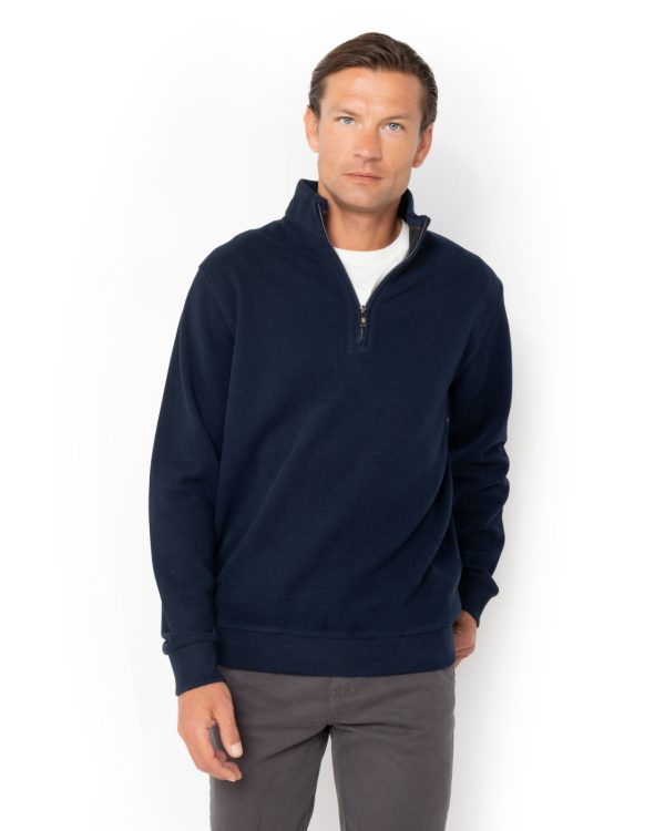 The Bostonians ΦΟΥΤΕΡ ΒΑΜΒΑΚΕΡΟ HALF ZIP REGULAR FIT-3RO1000-B166-NAVY/ΜΠΛΕ