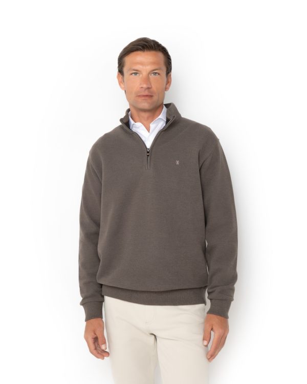 The Bostonians ΦΟΥΤΕΡ ΒΑΜΒΑΚΕΡΟ HALF ZIP REGULAR FIT-3RO1000-B640-ELEPHANT/ΓΚΡΙ