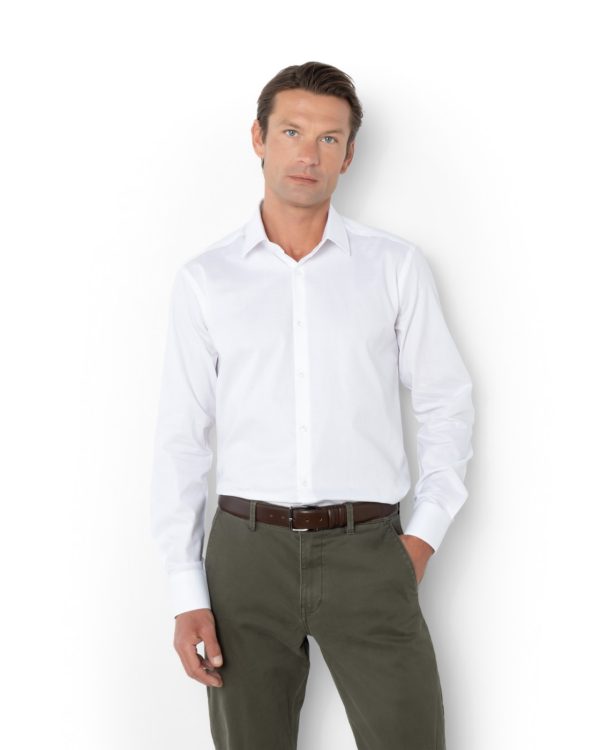 The Bostonians ΠΟΥΚΑΜΙΣΟ DOBBY SLIM FIT-3ACP2128-B001-WHITE/ΑΣΠΡΟ