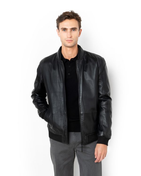 The Bostonians ΜΠΟΥΦΑΝ ΔΕΡΜΑΤΙΝΟ BOMBER REGULAR FIT-3WL00110-B031-BLACK/ΜΑΥΡΟ