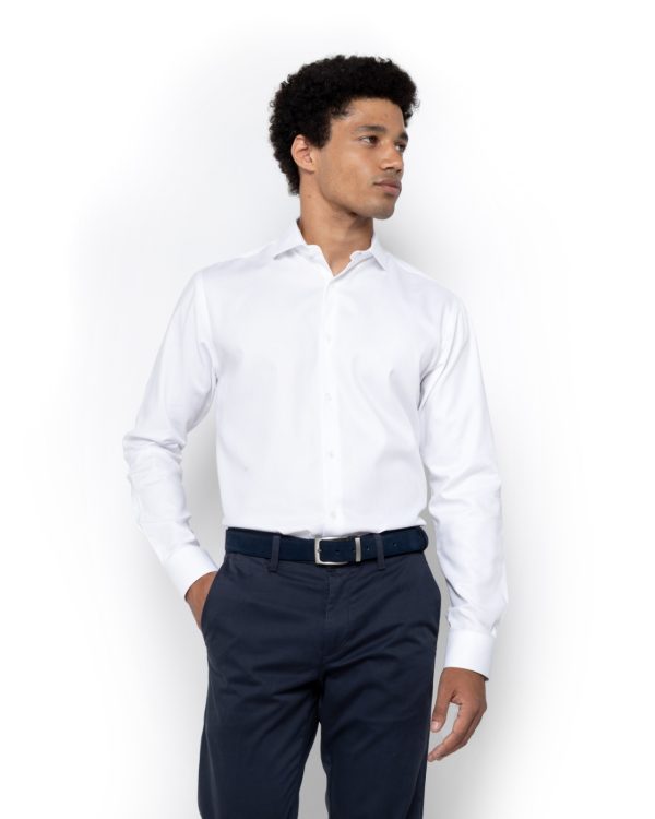 The Bostonians ΠΟΥΚΑΜΙΣΟ TWILL CUSTOM FIT-3ANP2331-B001-WHITE/ΑΣΠΡΟ